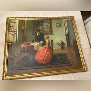 Antique Original Oil Painting Jacob Richard (1883-1964) with Frame